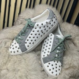 Leather Studded Shu Shop Sneakers
